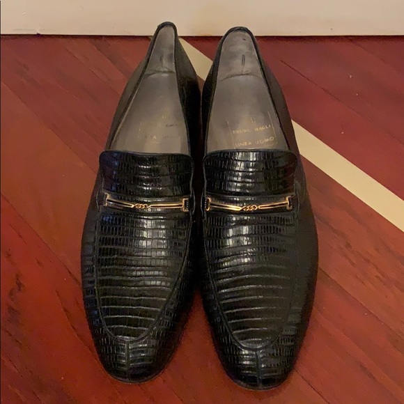 Bruno Magli Black Lizzard Loafer 9.5 - Picture 1 of 5
